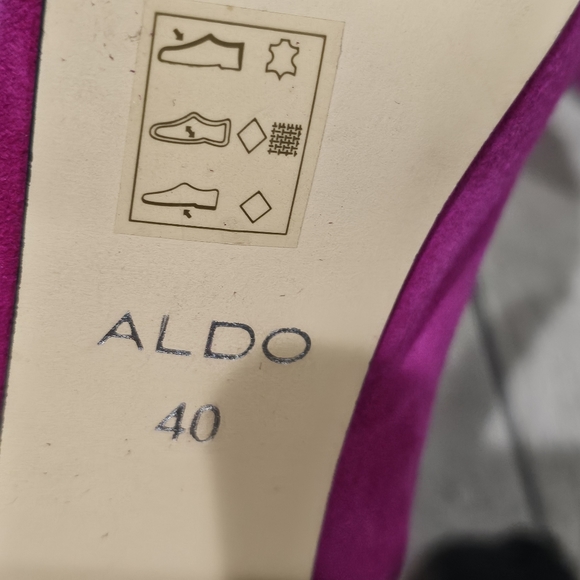 ALDO Fuchsia Pink Suede Platform Stiletto Pumps 40/9 - Picture 13 of 13